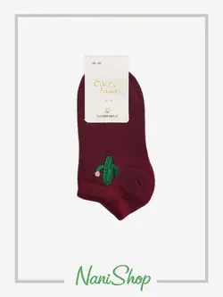 جوراب گلدوزی مچی‌ طرح کاکتوس لب بامبو برند کالزی لند