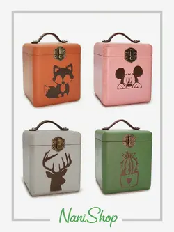 چمدان های چوبی سایز 6 طرح میکی موس، گوزن، روباه و کاکتوس