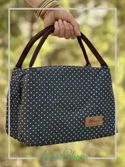 کیف غذا برزنتی عایق دار طرح خال خالی