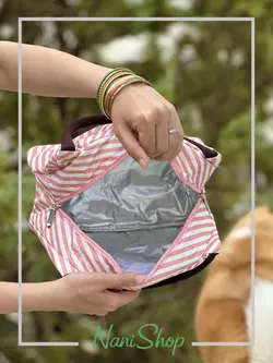 کیف غذا برزنتی عایق دار طرح خال خالی