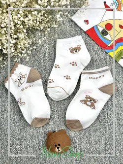 جوراب بچگانه مچی طرح Happy bear وارداتی