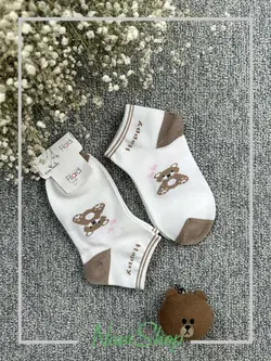 جوراب بچگانه مچی طرح Happy bear وارداتی