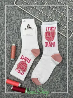 جوراب ساقدار کبریتی طرح LOVELY