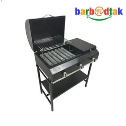 خرید کباب پز و باربیکیو شعله دار دهنه 80 سانتی گازی و ذغالی