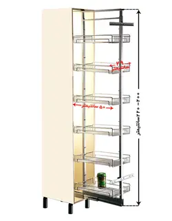 سبد سوپری ریلی نظم دهنده کابینت /قیمت انواع سبد داخل کابینت /خرید سبد ریلی کابینت - یراق نما