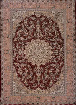 فرش دستی ماشینی ابریشم کد 08