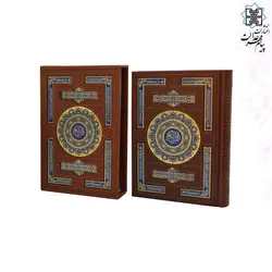 قرآن وزیری قابدار چرمی پلاک رنگی