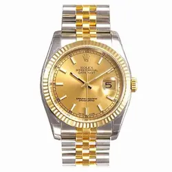ساعت مچی رولکس Rolex تقویم دار صفحه طلایی مدل دیت جاست کد 257