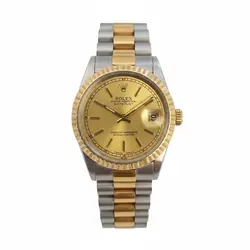 ساعت مچی رولکس Rolex تقویم دار صفحه طلایی مدل دیت جاست کد 257
