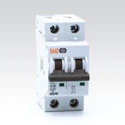 کلید مینیاتوری دو پل 32 آمپر تیپ c رعد