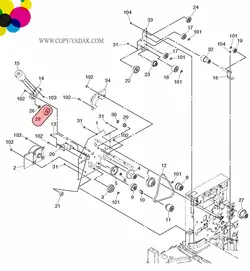 چرخ دنده سر موتور تونر توشیبا E-S166/163  فابریک