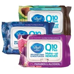 دستمال مرطوب پاک کننده آرایش 50 برگ میوه‌ای پوست خشک دافی