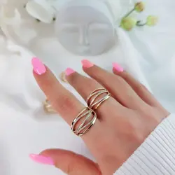 انگشتر چندلاین نگیندار منحنی