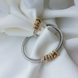 ست دستبند و انگشتر دیوید یورمن نگیندار سیلور