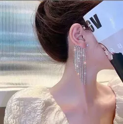 گوشواره ایرکاف ریسه ای نگیندار