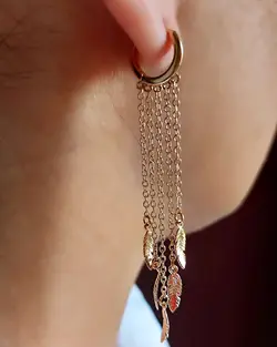 گوشواره با آویز برگ ژوپینگ