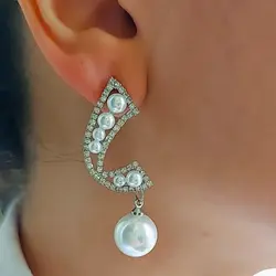 گوشواره با آویز مروارید