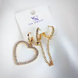 گوشواره سه تایی قلب بزرگ ysx