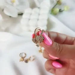 گوشواره قلب نگیندار