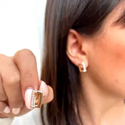 گوشواره مستطیلی نگیندار ژوپینگ