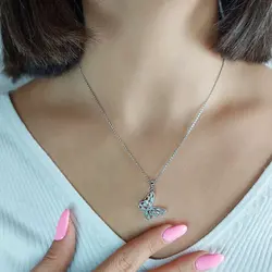 نیم ست پروانه نگیندار نقره ای