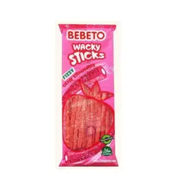 پاستیل لوله ای Wacky Sticks ببتو Bebeto طعم توت فرنگی 180 گرم