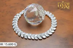 دستبند تمام نقره  آبکاری طلاسفید رادیوم عیار نقره ۹۲۵ 15/600 گرم