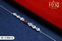 دستبند تمام نقره  آبکاری طلاسفید رادیوم عیار نقره ۹۲۵ 3/9 گرم
