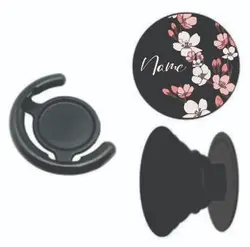 پایه نگهدارنده گوش- White & Pink Bloom With Name Pop Socket