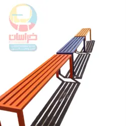 نیمکت پارکی فلزی رنگ کوره ای