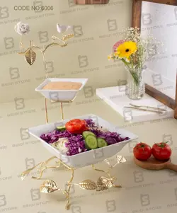 سالاد خوری مربع گل و پرنده کد 6006 – فروشگاه بیگی استور