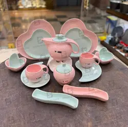 صبحانه خوری دو نفره ریتا سبز صورتی – فروشگاه بیگی استور