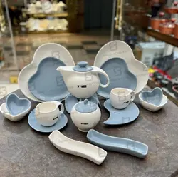 صبحانه خوری دو نفره ریتا سفید طوسی – فروشگاه بیگی استور