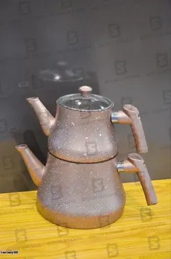 کتری قوری گرانیتی BODRO دستگیره سیلیکونی بژ – فروشگاه بیگی استور