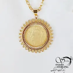 گردنبند سکه الیزابت طرح گل برند my dear