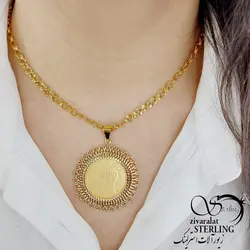 گردنبند سکه الیزابت طرح گل برند my dear
