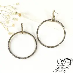 گوشواره حلقه ای نگین دار