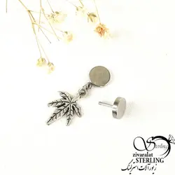 پیرسینگ طرح برگ برند استیل