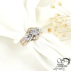 انگشتر طرح جواهر برند ژوپینگ با نگین سولیتر