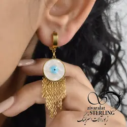 گوشواره زنانه چشم نظر آویز زنجیری