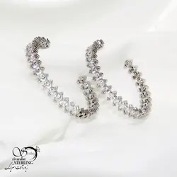 گوشواره آویز طرح جواهر دایره ای