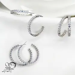 گوشواره آویز طرح جواهر دایره ای