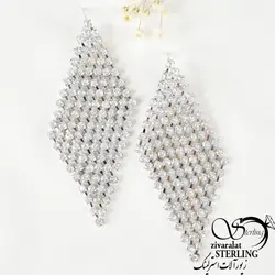 گوشواره آویز طرح جواهر لوزی