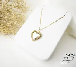 گردنبند زنانه قاب عکس طرح قلب طلایی