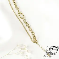 دستبند استیل زنانه دو زنجیره کلاسیک