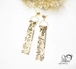 گوشواره آویز آینه ای برند ژوپینگ 5699