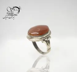 انگشتر نقره مردانه با سنگ عقیق