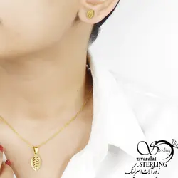 نیمست زنانه طرح طلا مدل برگ