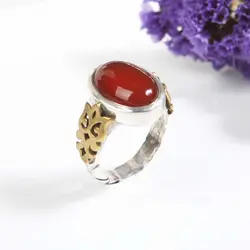 انگشتر نقره مردانه با سنگ عقیق اصل