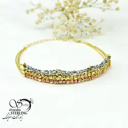 دستبند البرنادو زنانه سه ردیفه رنگی